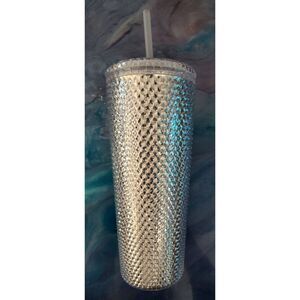 Double Wall Studded Silver 24.5oz /725 ML Beverage Tumbler New